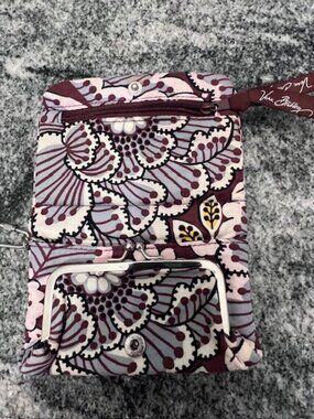 Vera Bradley pouch vibrant slate blooms floral